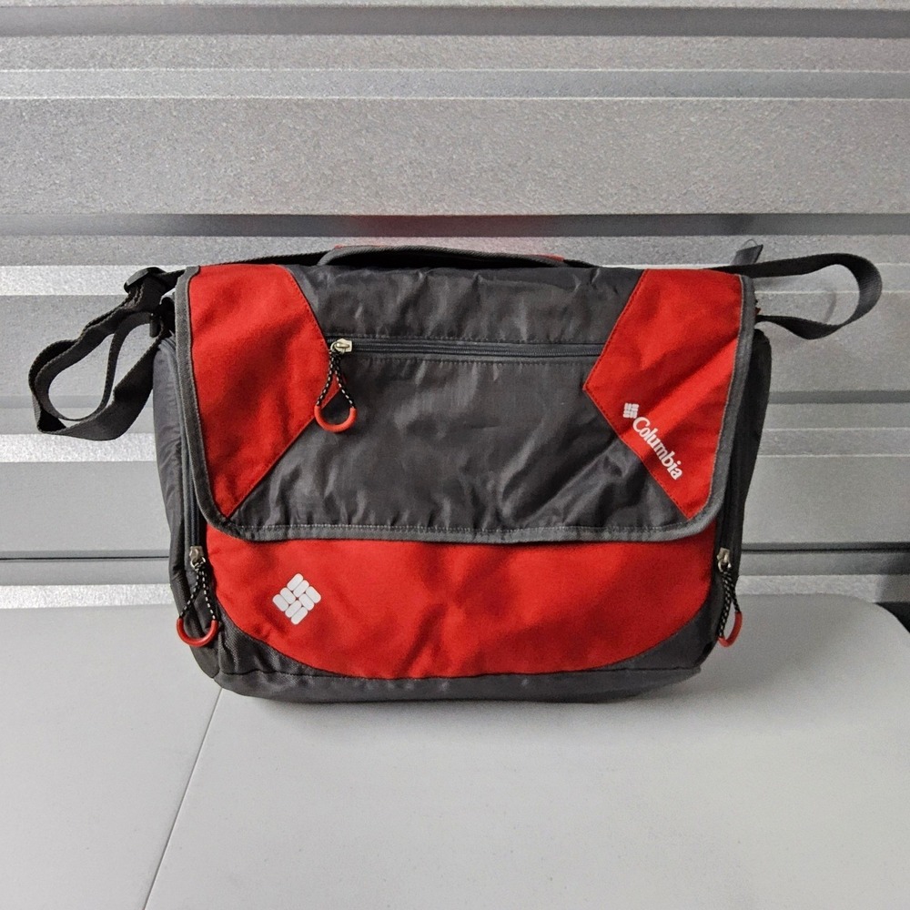 Columbia Messenger Baby Bag‎ Kids Insulated Pocket Red Gray School Travel